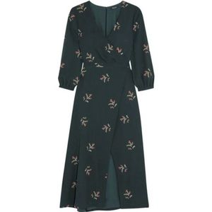 BNWT Madewell Green Floral Wrap Dress Size 14